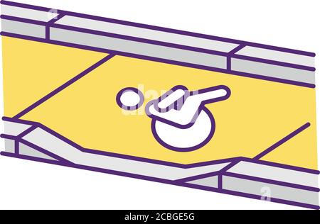 Dropped kerb RGB color icon Stock Vector