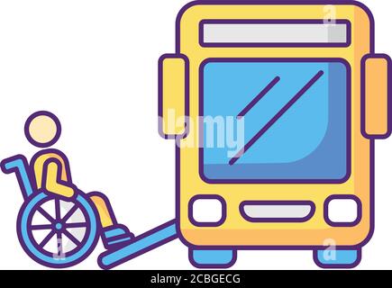 Bus ramp RGB color icon Stock Vector