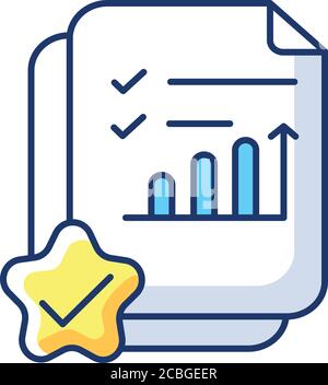 Accounting document RGB color icon Stock Vector