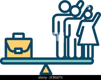 Work life balance RGB color icon Stock Vector