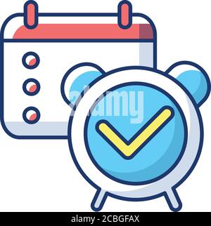Reminder check RGB color icon Stock Vector
