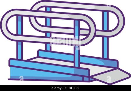 Wheelchair ramp RGB color icon Stock Vector