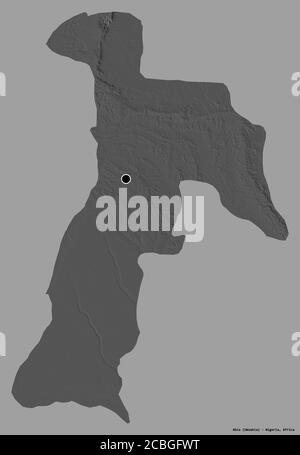 Map Of Abia State Shape Of Abia, State Of Nigeria, With Its Capital Isolated On A Solid Color  Background. Bilevel Elevation Map. 3D Rendering Stock Photo - Alamy