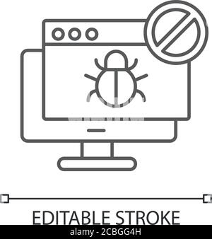 Forbidden website linear icon Stock Vector