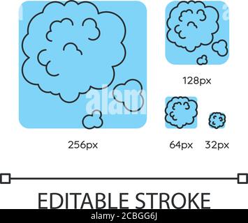 Dust in air turquoise linear icons set Stock Vector