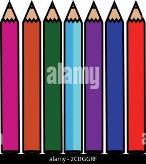 Set of colored pencils Stock Vector