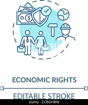 Economic rights concept icon Stock Vector