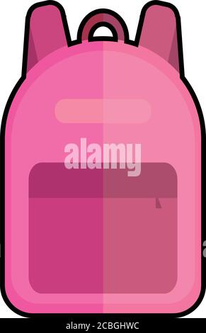 Isolated pink school bag icon Stock Vector