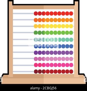 Isolated colored abacus icon Stock Vector