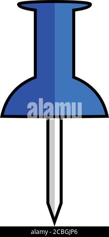 Blue pushpin icon Stock Vector