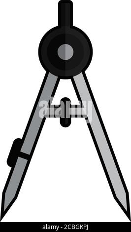 Isolated school compass icon Stock Vector