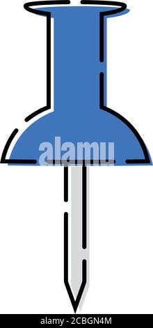 Blue pushpin icon Stock Vector