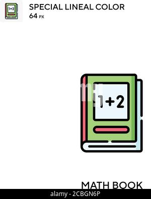 Math book special lineal color vector icon. Math book icons for your business project Stock Vector