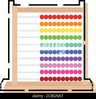 Isolated colored abacus icon Stock Vector