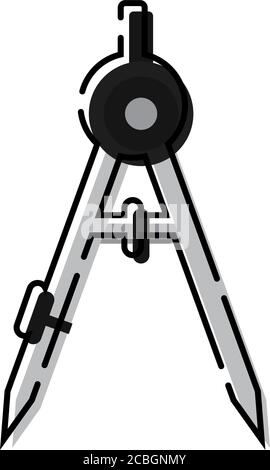 Isolated school compass icon Stock Vector