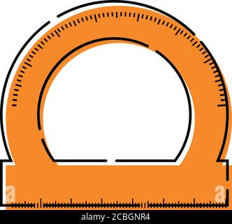 Isolated protractor icon Stock Vector