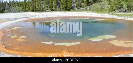 Late Spring in Yellowstone National Park: Beauty Pool of the Beauty Group in Upper Geyser Basin Stock Photo