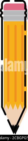 Isolated pencil icon Stock Vector