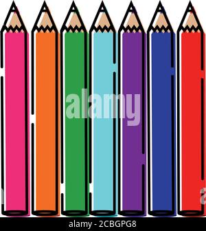 Set of colored pencils Stock Vector