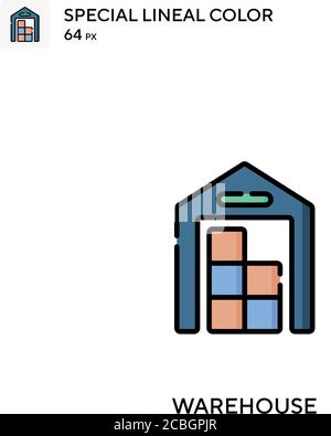 Warehouse special lineal color vector icon. Warehouse icons for your business project Stock Vector