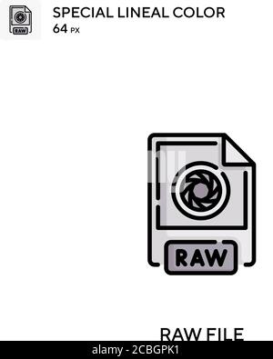 Raw file special lineal color vector icon. Raw file icons for your business project Stock Vector