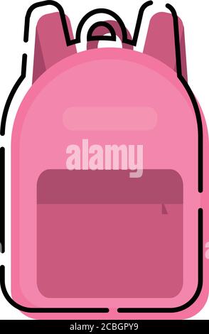Isolated pink school bag icon Stock Vector
