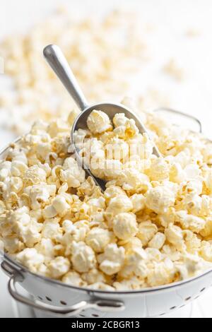 Sweet tasty popcorn in bowl. Stock Photo