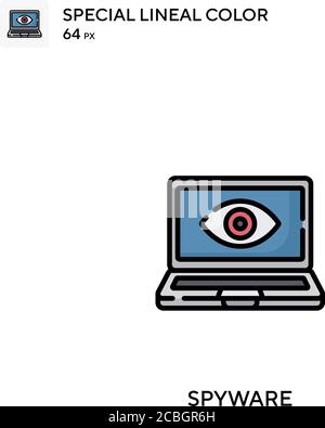 Spyware special lineal color vector icon. Spyware icons for your business project Stock Vector