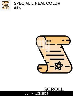 Scroll special lineal color vector icon. Scroll icons for your business project Stock Vector