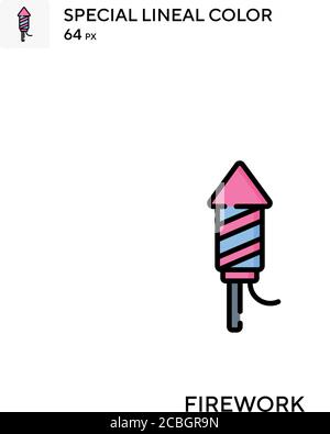 Firework special lineal color vector icon. Firework icons for your business project Stock Vector