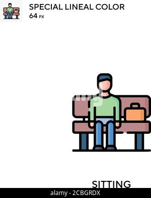 Sitting special lineal color vector icon. Sitting icons for your business project Stock Vector