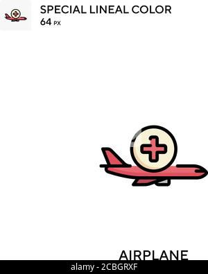Airplane special lineal color vector icon. Airplane icons for your business project Stock Vector
