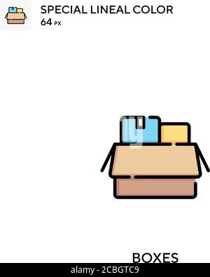 Boxes special lineal color vector icon. Boxes icons for your business project Stock Vector
