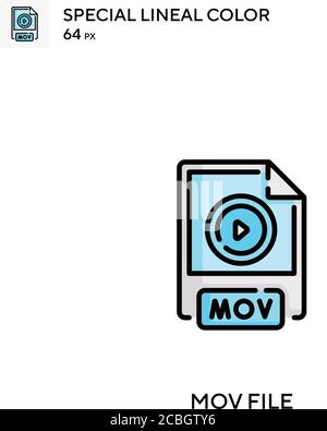 Mov file special lineal color vector icon. Mov file icons for your business project Stock Vector