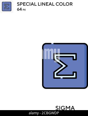 Sigma special lineal color vector icon. Sigma icons for your business project Stock Vector
