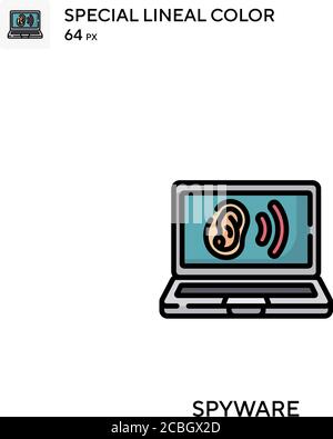 Spyware special lineal color vector icon. Spyware icons for your business project Stock Vector