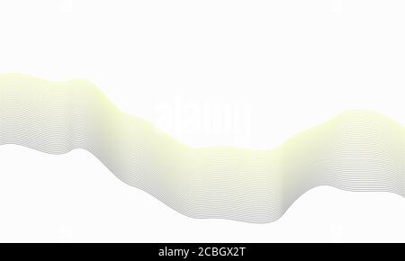 Vector design elements with wave of many lines for card and ivitation. Abstract vertical glow stripes on white isolated background for web and social Stock Vector