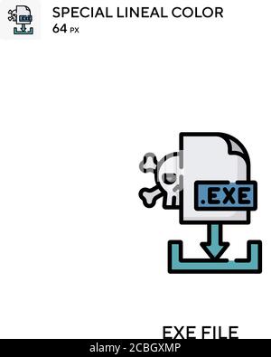 Exe file special lineal color vector icon. Exe file icons for your business project Stock Vector
