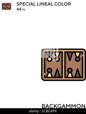 Backgammon special lineal color vector icon. Backgammon icons for your business project Stock Vector