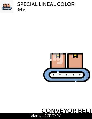 Conveyor belt special lineal color vector icon. Conveyor belt icons for your business project Stock Vector