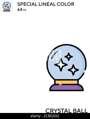 Crystal ball special lineal color vector icon. Crystal ball icons for your business project Stock Vector