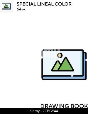 Drawing book special lineal color vector icon. Drawing book icons for your business project Stock Vector