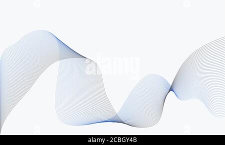 Vector design elements with wave of many lines for card and ivitation. Abstract vertical glow stripes on white isolated background for web and social Stock Vector