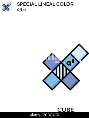 Cube special lineal color vector icon. Cube icons for your business project Stock Vector