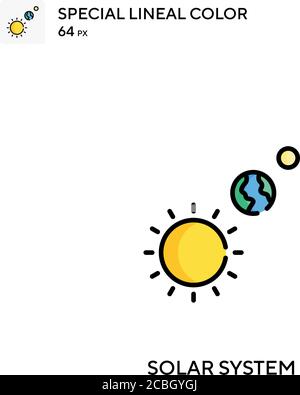 Solar system Special lineal color vector icon. Solar system icons for ...