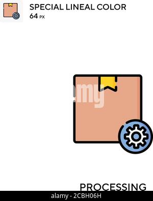 Processing special lineal color vector icon. Processing icons for your business project Stock Vector