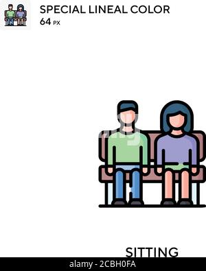 Sitting special lineal color vector icon. Sitting icons for your business project Stock Vector