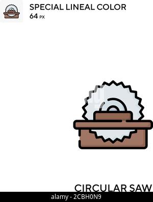 Circular saw special lineal color vector icon. Circular saw icons for your business project Stock Vector