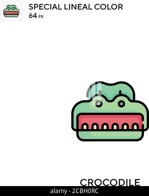 Crocodile special lineal color vector icon. Crocodile icons for your business project Stock Vector