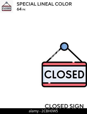 Closed sign special lineal color vector icon. Closed sign icons for your business project Stock Vector